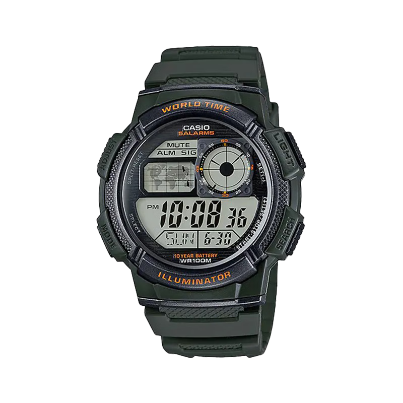 卡西欧casio手表时尚运动手表防水学生计时石英电子表ae1000w3avdf