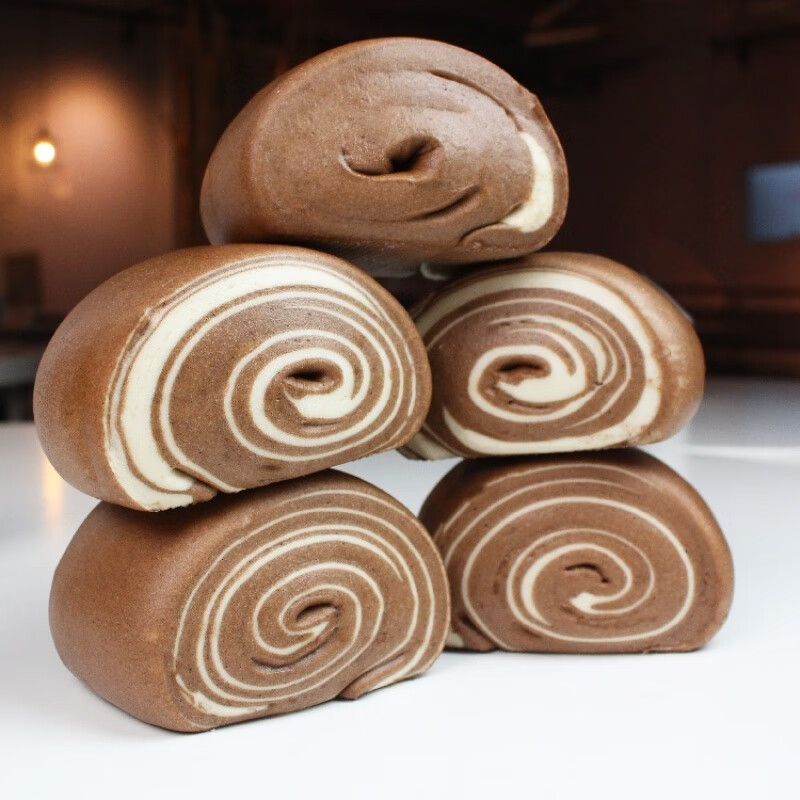 巧克力甜味馒头河南大馒头宝宝早餐速食面食花卷手工主食 巧克力馒头