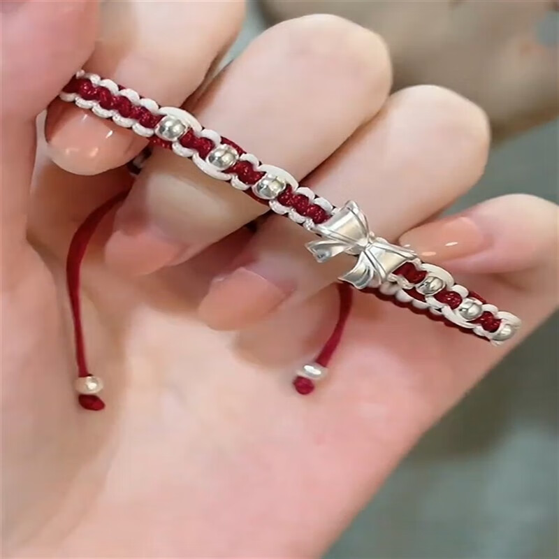 月兰诗yfeifeie蝴蝶结编织红绳手链女小众感手绳新中式在逃公主手串