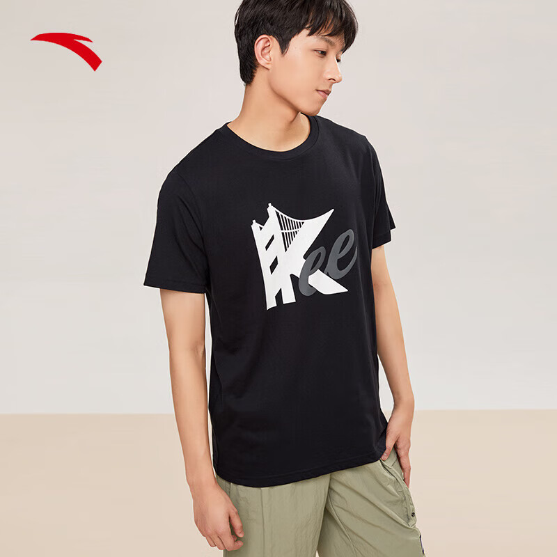 安踏奥特莱斯kt系列纯棉短袖t恤男春夏季舒适透气针织上衣