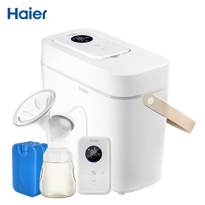 海尔（Haier）电动吸奶器  便携自动紫外线消毒杀菌吸乳挤奶器 单边充电 静音待产包储奶包背奶包XN/MD-HB203