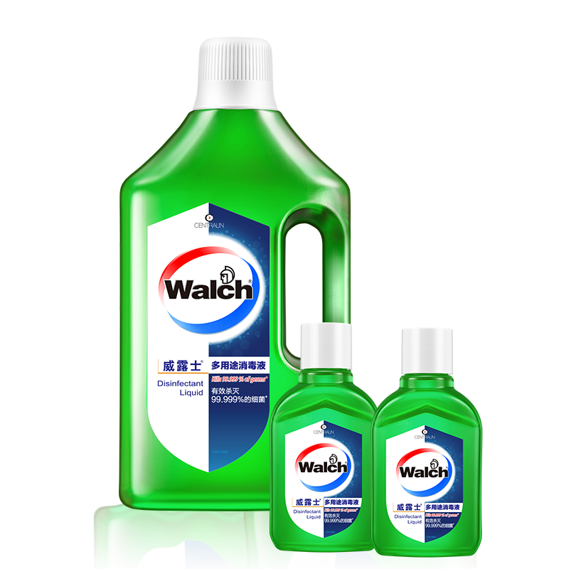 威露士多用途衣物家居消毒液浓缩杀菌99.999% 清新青柠1L+60ml*2