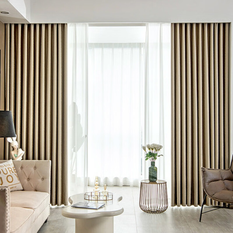悠客家定制高精密窗帘轻奢现代简约卧室遮窗帘客厅阳台餐厅布帘 米纱