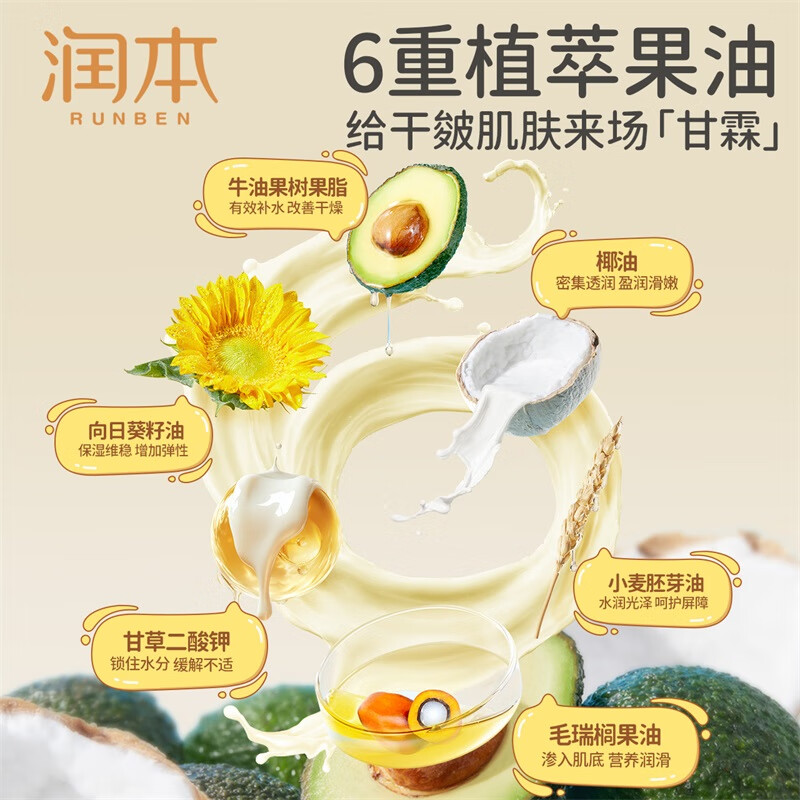 润本（RUNBEN）儿童滋润防皴面霜75g秋冬防皴保湿滋润补水舒缓干燥3岁+宝宝适用