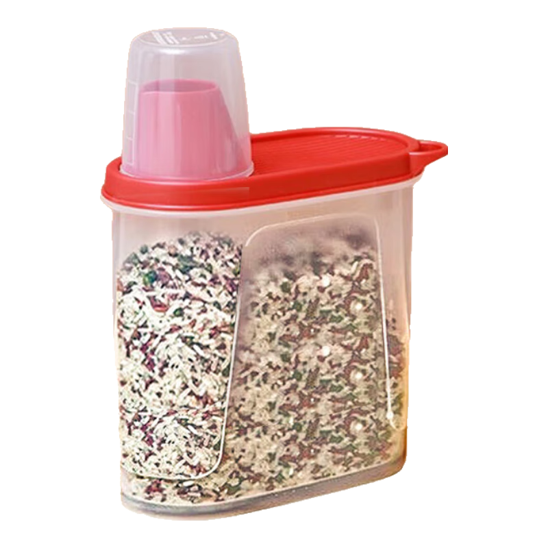 禧天龙米桶五谷杂粮收纳罐密封家用米缸收纳盒储米箱杂粮盒 带量杯【1.7L】两个装