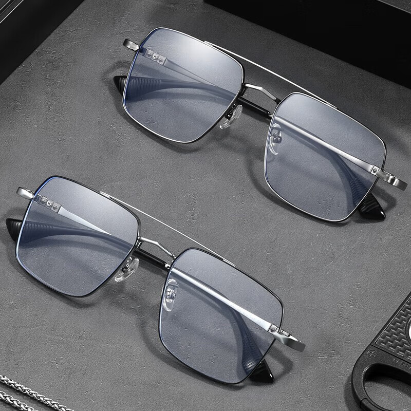 chasm近视眼镜男超轻变色防蓝光辐射眼镜框女商务休闲半框复古全框