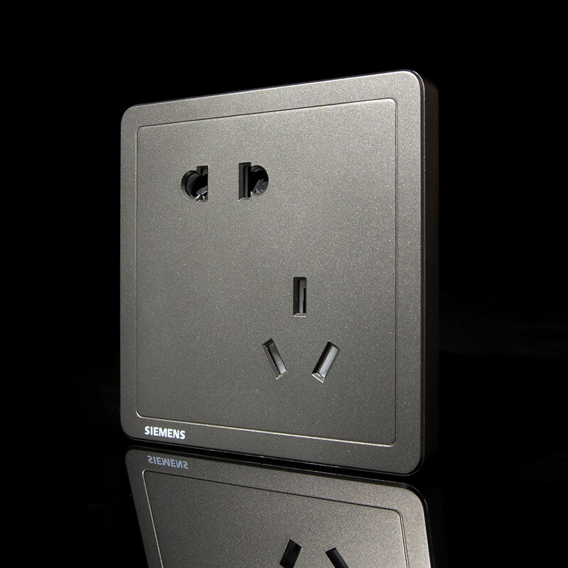 西门子(siemens)西门子开关插座致典烟金灰色斜五孔一开单开双控usb