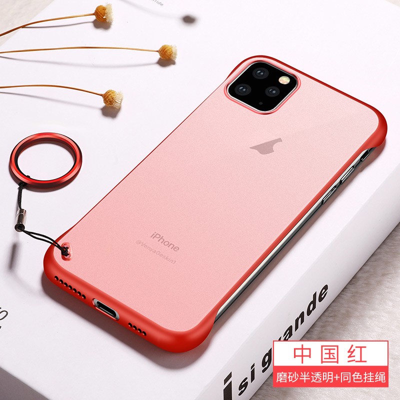 朗客 苹果7/8Plus手机壳 iPhonex/xr/Xs Max/11 Pro无边框防摔透明壳 中国红 iPhone 7P/8Plus通用
