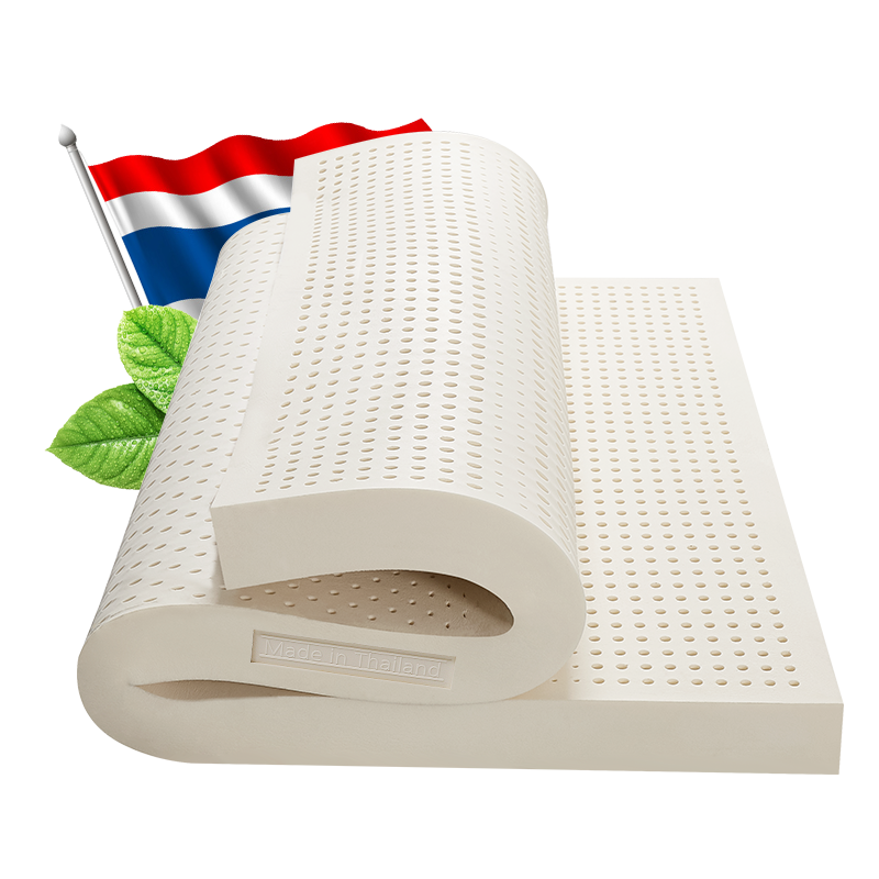 金橡树床垫 泰国原产进口天然乳胶床垫榻榻米床垫橡胶床垫 180*200*5cm 1.8米双人晚安床垫 93%乳胶含量 泰优