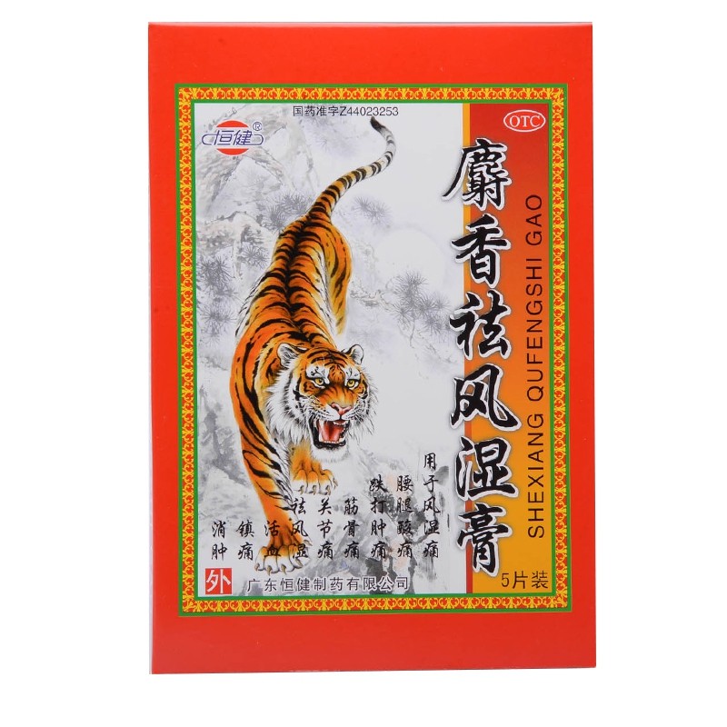 恒健 麝香祛风湿膏 9cm*6cm*5片 一盒装