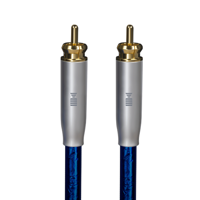 开博尔（Kaiboer） 6N单晶铜镀银RCA双莲花音频线公对公功放音响调音台连接线 蓝色【单晶铜】RCA双莲花（2条装） 1米