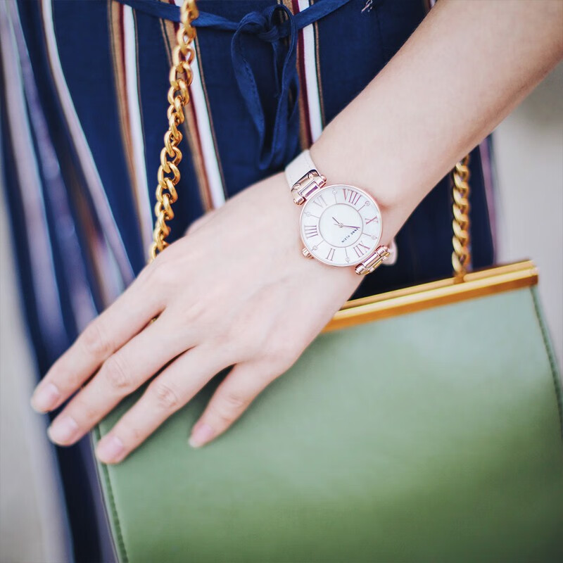 安妮克莱因ANNE KLEIN欧美表AK女士手表复古时尚罗马数字贝母盘面石英腕表 贝母表盘10-9918RGLP