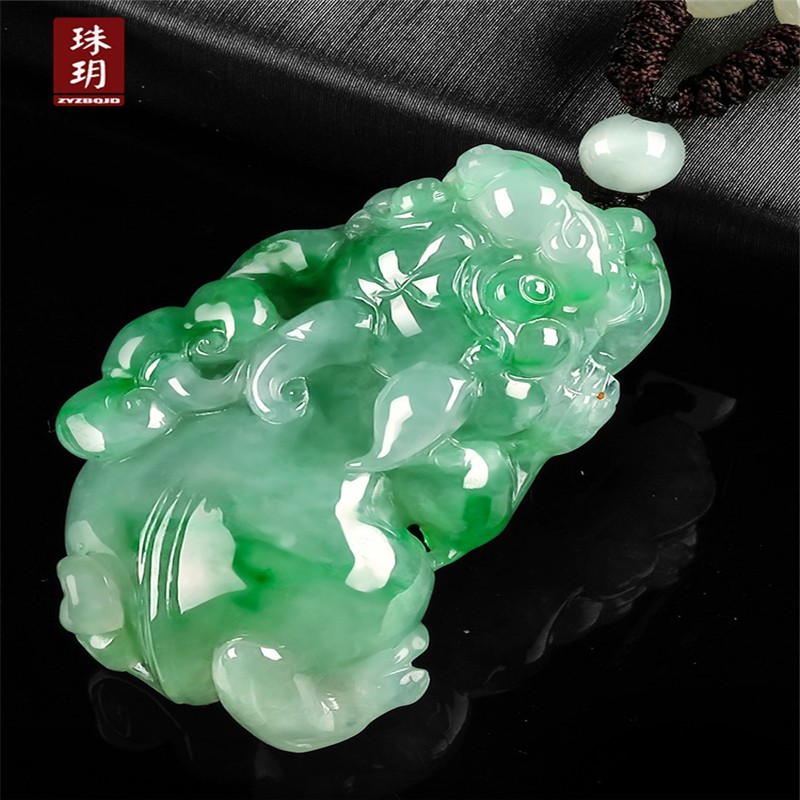 珠玥珠宝 翡翠貔貅吊坠男女款浅绿玉坠冰种玉器玉石挂件自戴送礼