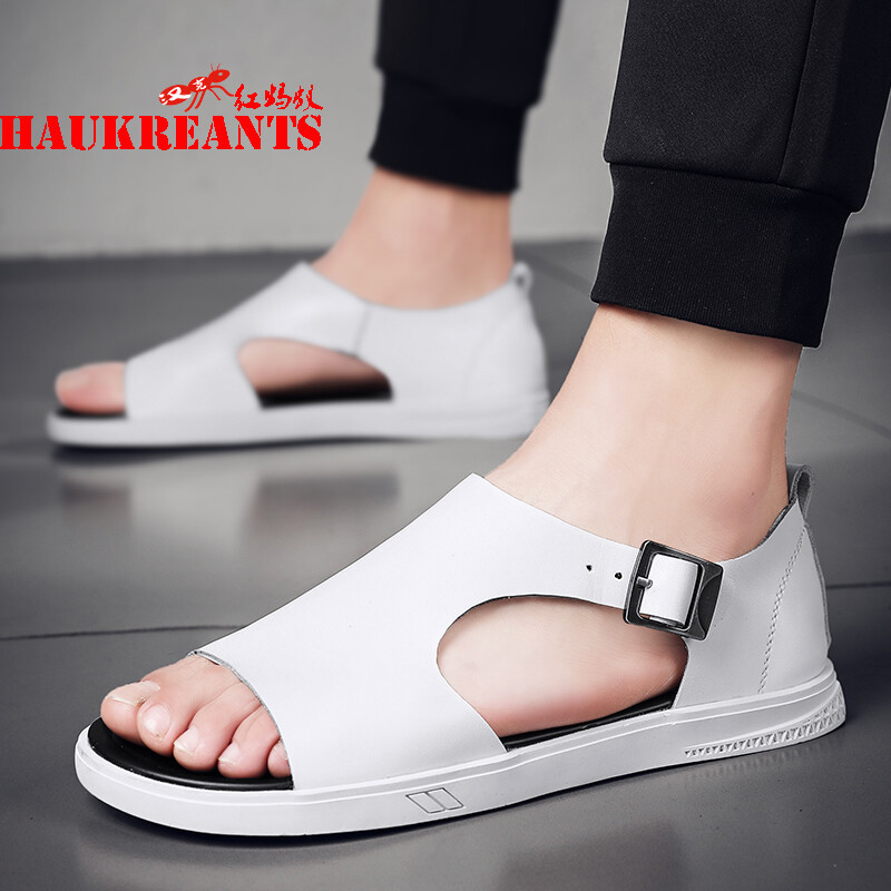 汉克红蚂蚁凉鞋男夏季新款镂空洞洞百搭舒适休闲男士凉鞋软底防滑套脚