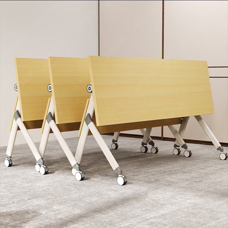 金经金属翻板桌培训桌员工折叠桌长条桌组合移动拼接翻板台会议桌长1.6米