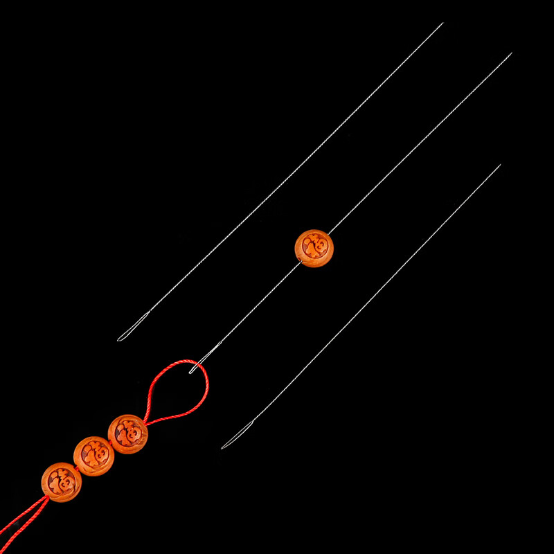美芙仁手工活diy穿珠子的针文玩手串佛珠细大眼开口麻花针引线针工具