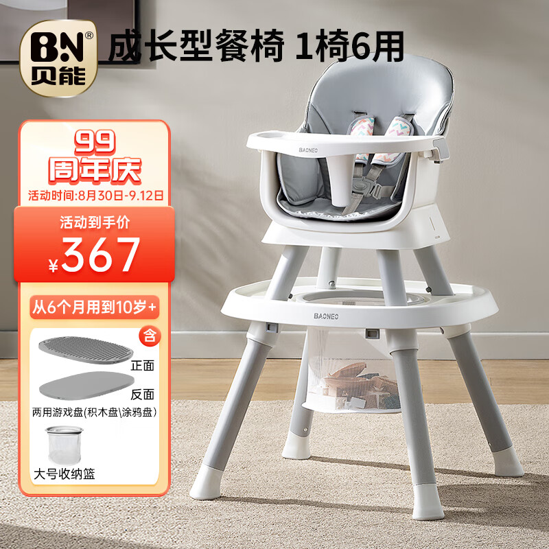 贝能（Baoneo）贝能宝宝餐椅婴儿家用多功能吃饭座椅学坐儿童成长涂鸦积木餐桌椅 标准版—1椅6用 1岁宝宝以上推荐怎么看?