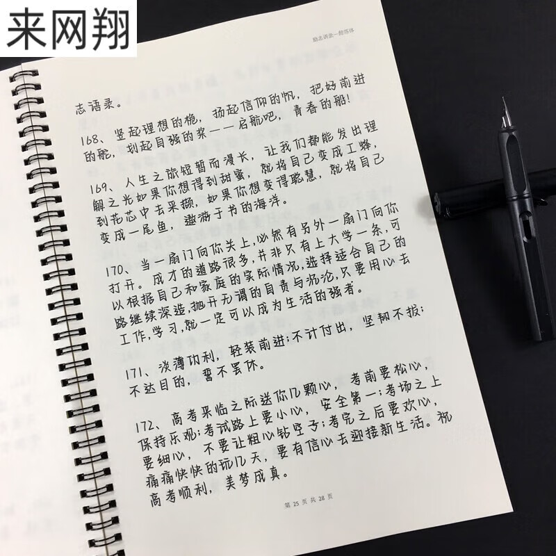 鲸落体字帖耽美原耽小说励志语录男女学生成人硬笔临摹练字帖 励志