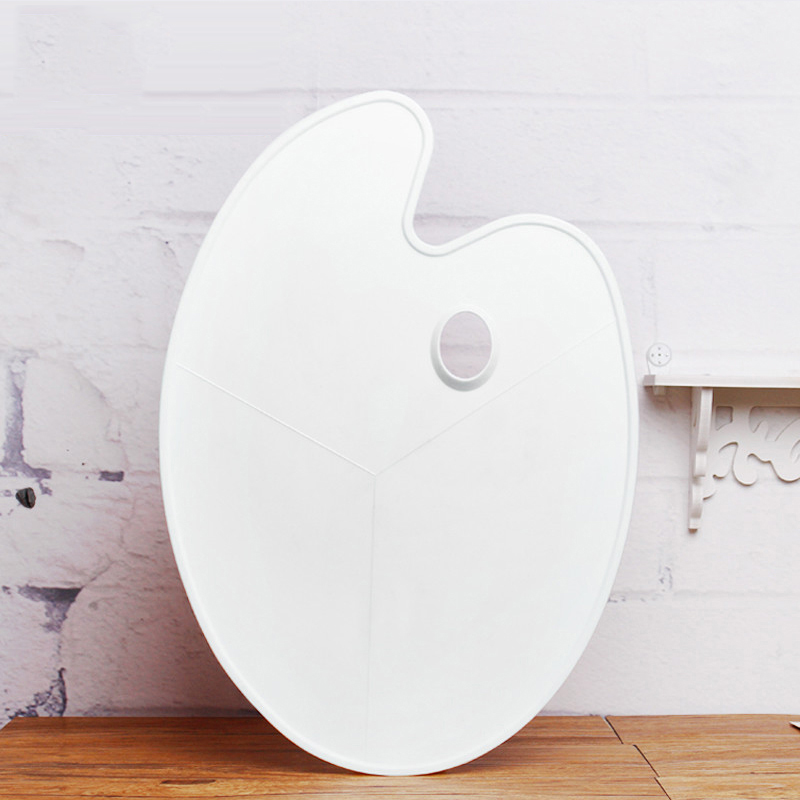 塑料大号椭圆形调色板 艺考美术学生用水彩水粉丙烯国画颜料调色盘