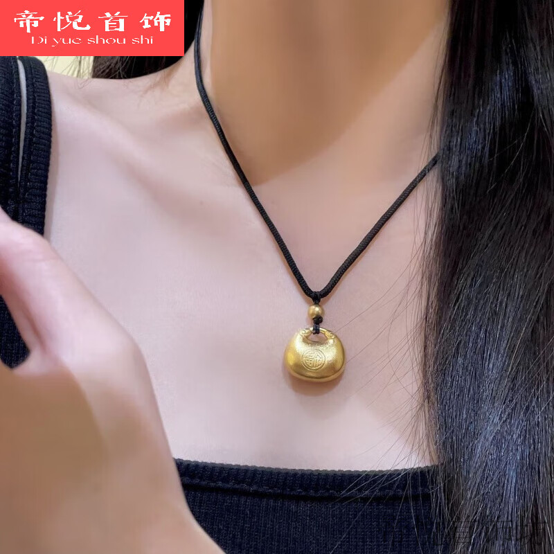 黑繩福字元寶項(xiàng)鏈新款胖福小胖福吊墜新中式鎖項(xiàng)鏈送女友禮物 M372【小胖福吊墜項(xiàng)鏈】