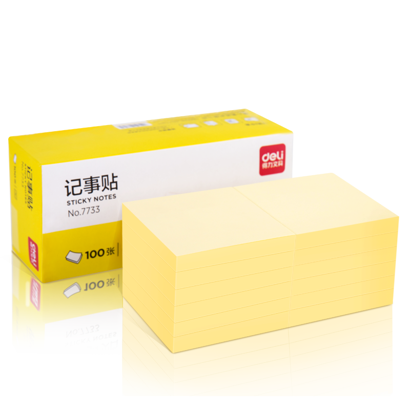 ������deli��12����ɫ������ճ�Ա�ǩֽ  76*76mm��������ֽ/������ �칫��Ʒ 7733 102.55Ԫ��5��(��20.51Ԫ/��)