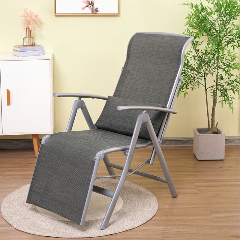 登士柏折叠躺椅铝合金午休午睡椅家用办公室内外休闲靠背椅户外便携