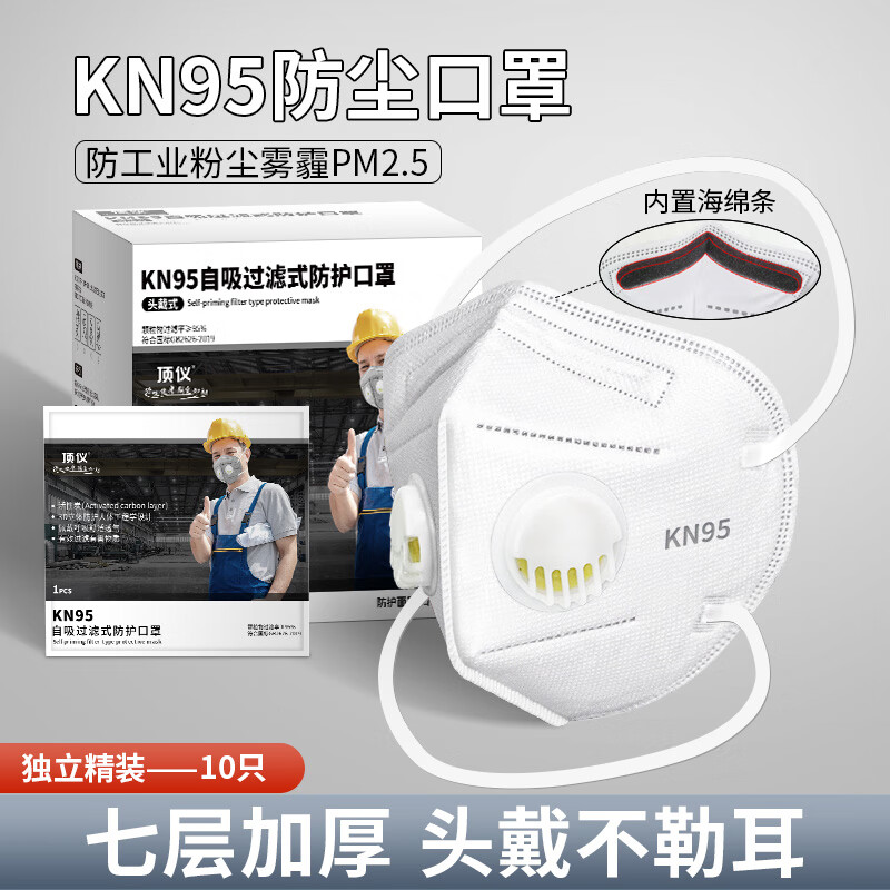 KN95ҵ۳ͷʽ  ̿ ĥװ޷ר÷ ɫͷ10ֻ˫-װ- 14.1Ԫ