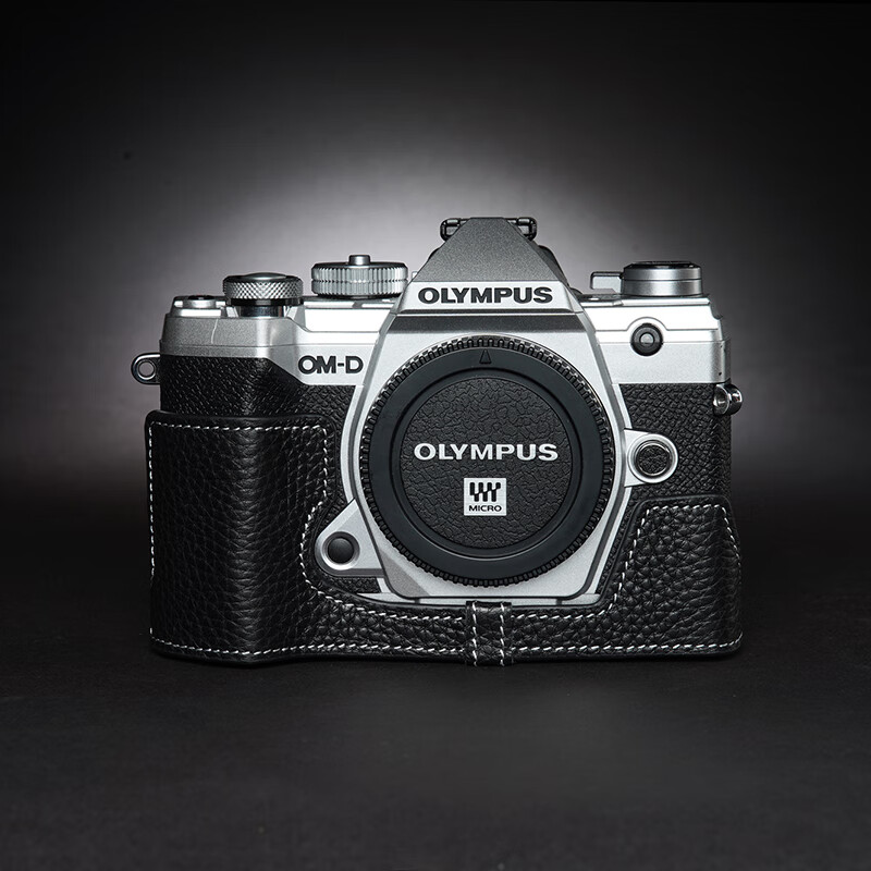 意利普真皮适用奥林巴斯em5markiii包em5三3代皮套om5 底座【黑色】