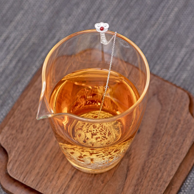 宰搂厂家直供归银堂银茶泡足银999龙凤呈祥如意茶球纯银茶漏 件创意泡茶