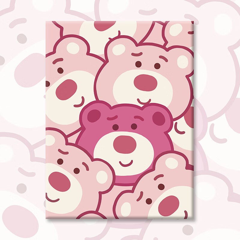 家小博草莓熊数字油画diy儿童卡通动漫填充无聊解闷手