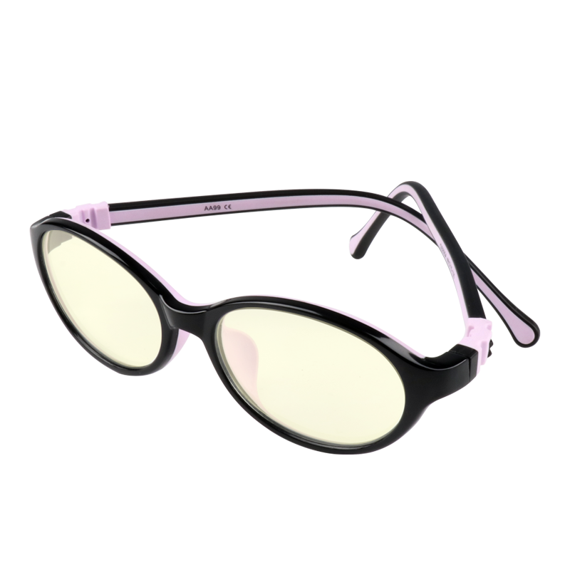 AA99 儿童防蓝光眼镜适用网课护眼手机电脑X护目镜树脂镜片TR90材质镜框 C02 黑紫（3-10岁）70%防蓝光