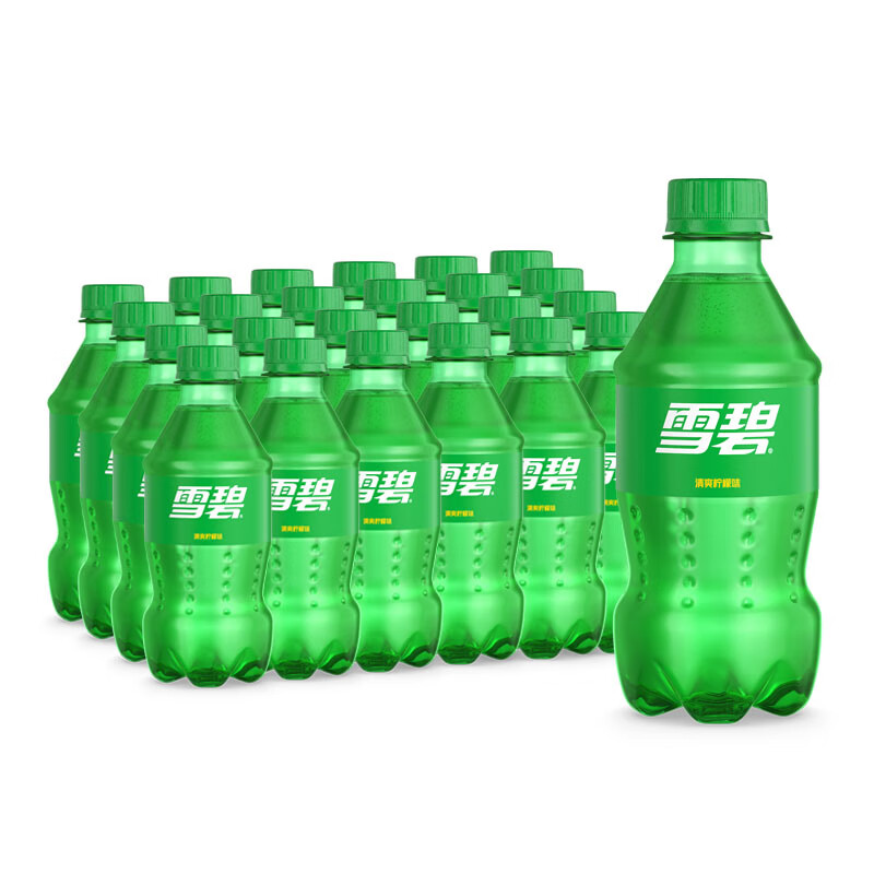 可口可乐雪碧含汽饮料迷你mini300ml瓶装清爽柠檬味汽水 雪碧300ml*24