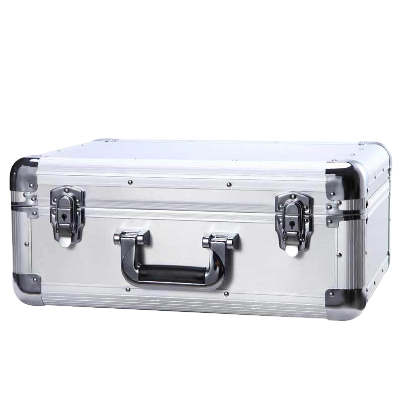 BORY帶鎖鋁合金工具箱樣品儲物儀器箱手提保險箱子鋁合金箱 全鋁表面 鋁箱鑰匙鎖款460*360*190MM