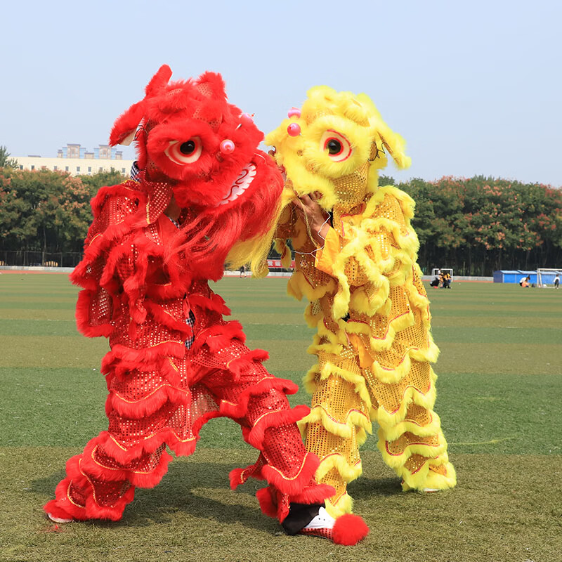 嘉辉原单人舞狮表演的道具成人儿童狮服装小狮子头整套舞狮子 成人