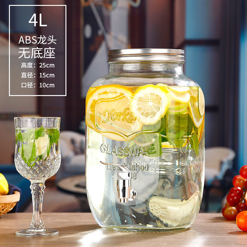 臣埠  可乐桶容器玻璃泡酒瓶带龙头冷水桶茶歇饮料桶柠檬水果茶桶果汁