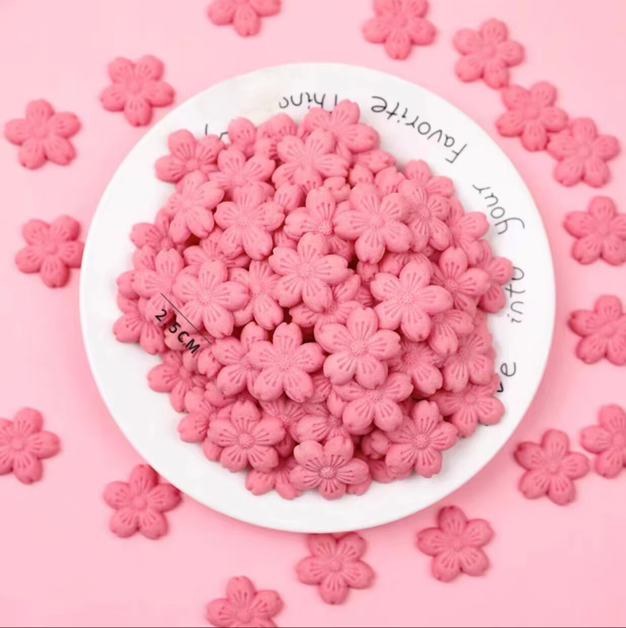 xywlkj焙多夫粉色樱花饼干装饰奶茶店烘焙蛋糕甜品造型饼干袋装网红