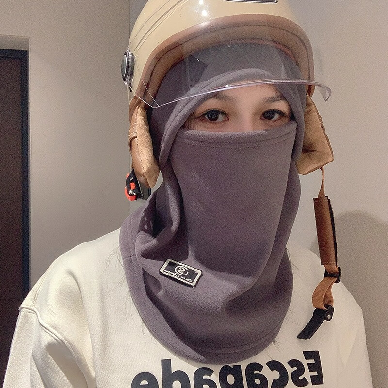 念凝防风保暖头套防寒面罩男冬天户外骑行摩托车头套头盔滑雪围脖脖套 DK321卡其【加绒保暖 防风骑行】