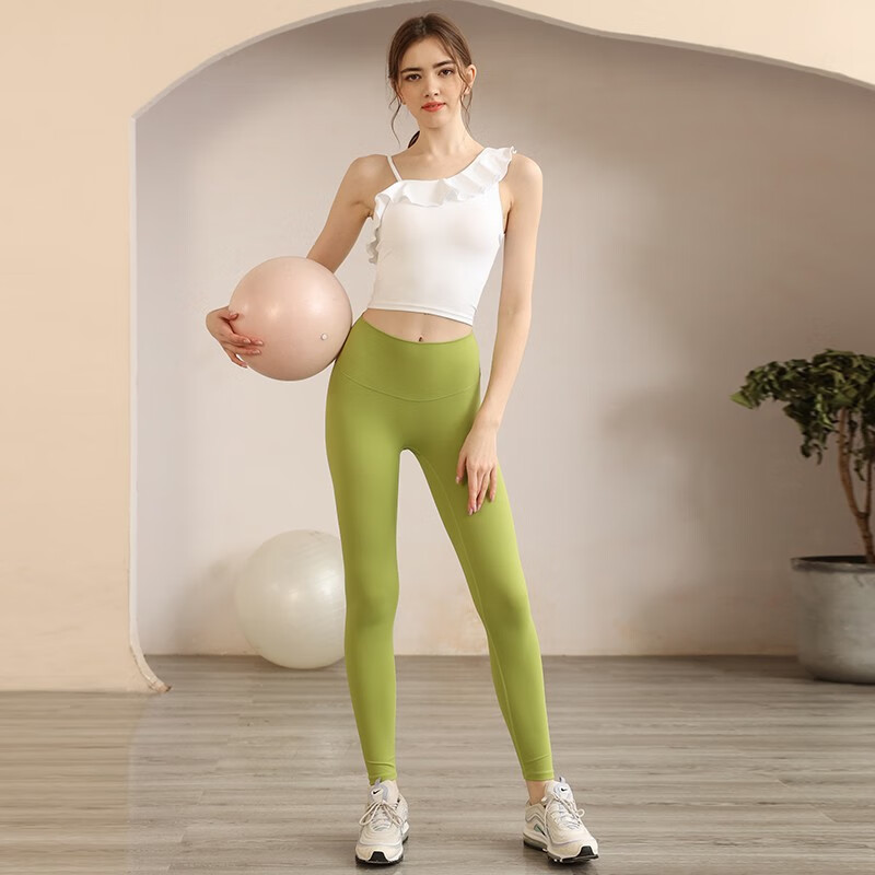 暴走的小鹿高端瑜伽服套装女健身房性感美背荷叶边时尚仙气健身衣服