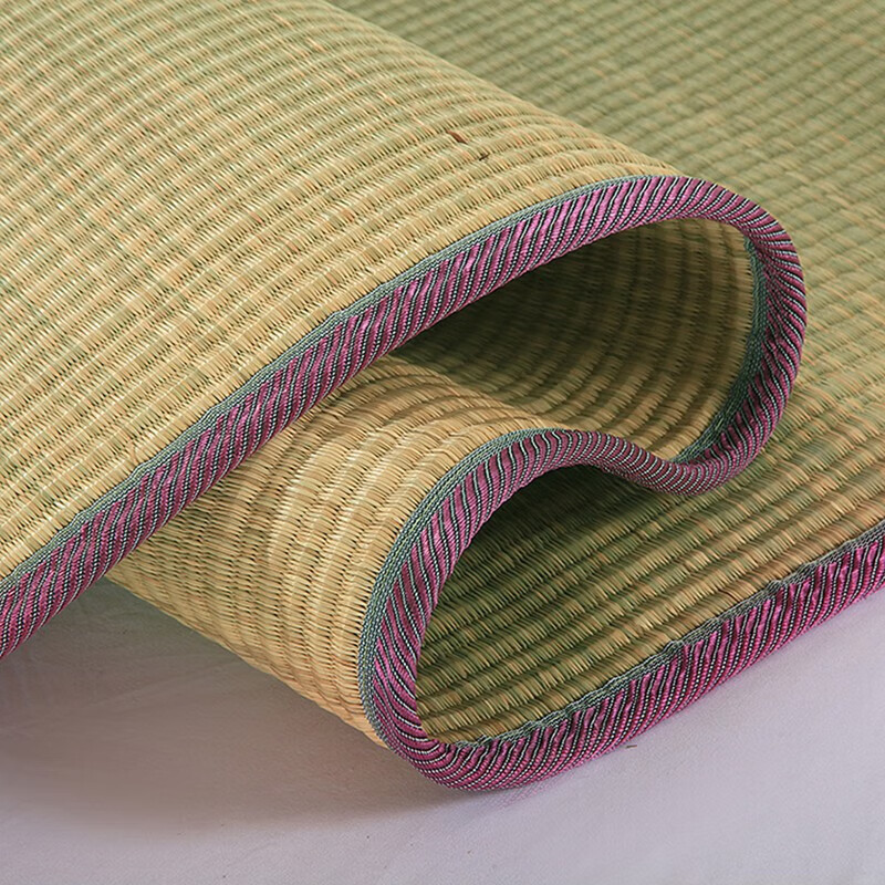 8米芦苇席家用双人床空调席学生宿舍夏天冰凉草 特密加厚精致紫红包边