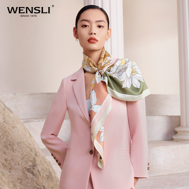 万事利wensli丝巾真丝100%桑蚕丝大方巾披肩母亲节礼物女士礼盒装