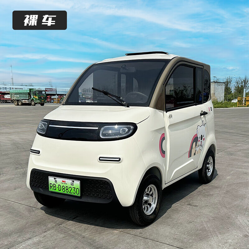 金蒄澎 四轮电动车女士家用小型代步车油电两用轿车老成年人上班电瓶