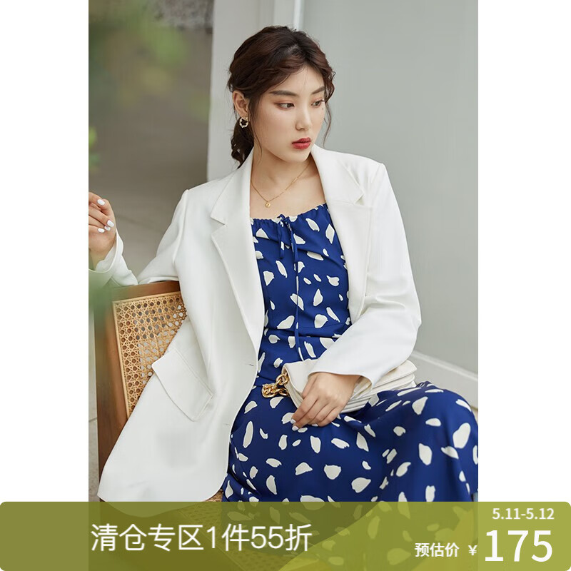 独束女装西装外套女韩版英伦风秋季新款设计感小众西服 白色 L