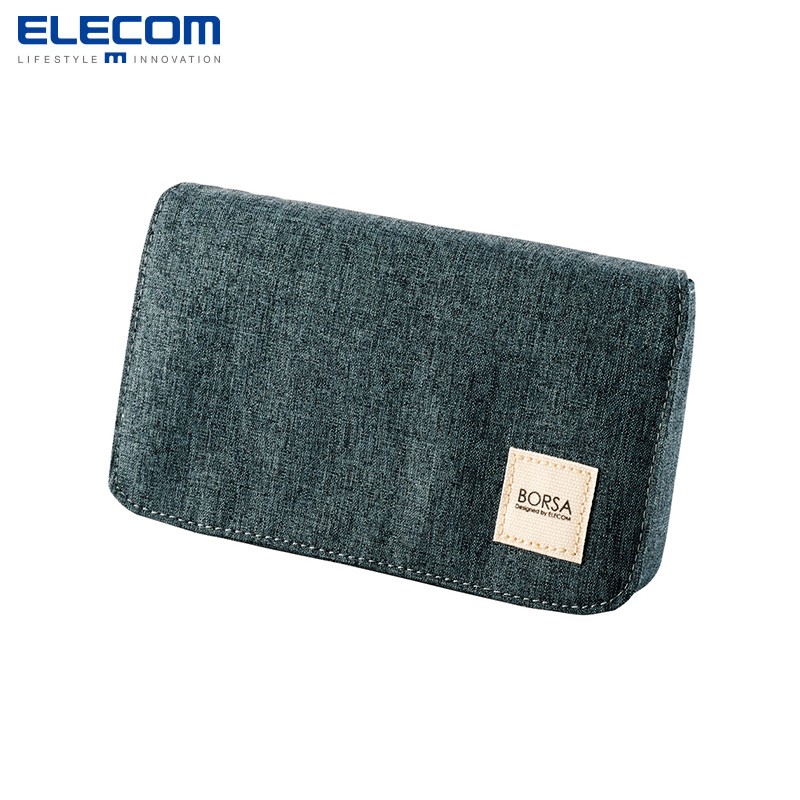 宜丽客（ELECOM） 日本数码收纳包迷你多功能耳机小米手机配件包便携数据线充电宝电源包隔层 先锋深灰