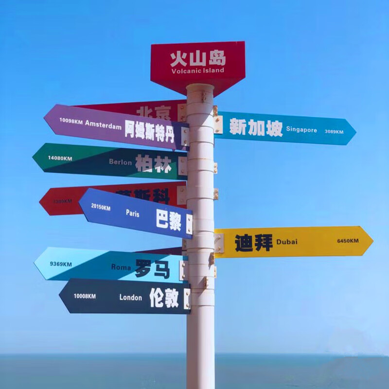 山头林村景区指路牌 创意网红打卡导向牌景区指示牌指引牌路标牌分流