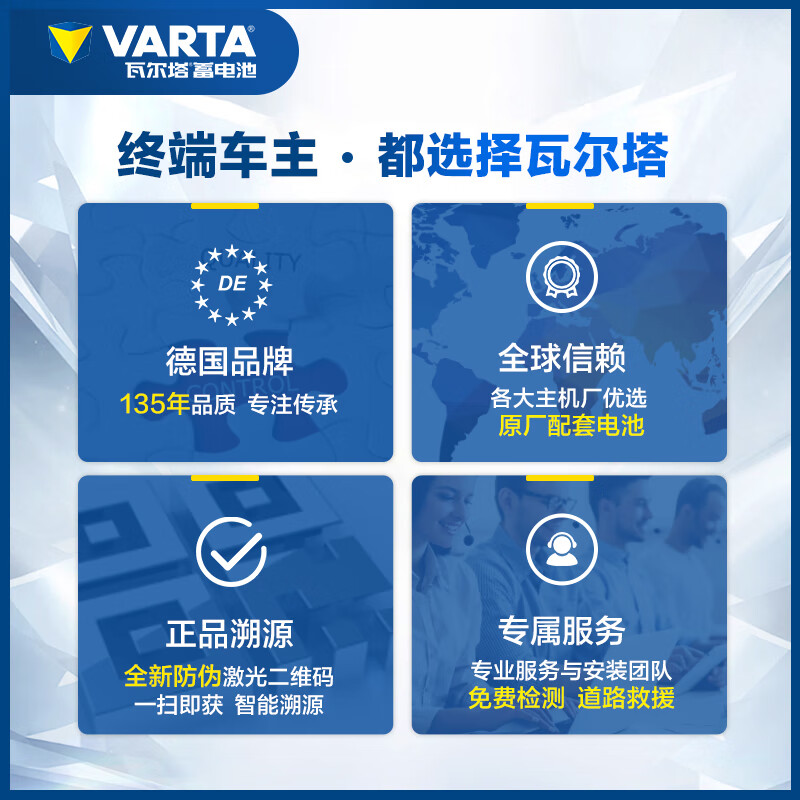 瓦尔塔（VARTA）汽车电瓶蓄电池 蓝标L2-400 大众帕萨特途观朗逸别克上门安装