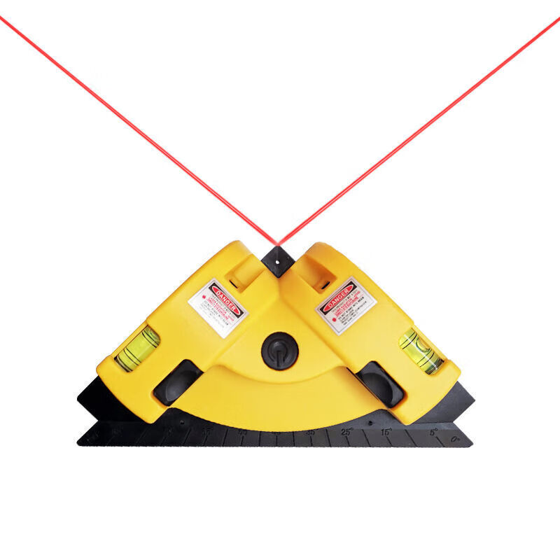 新款强光直角水平仪多功能激光地线仪90度角尺贴瓷砖打线器 普通红光