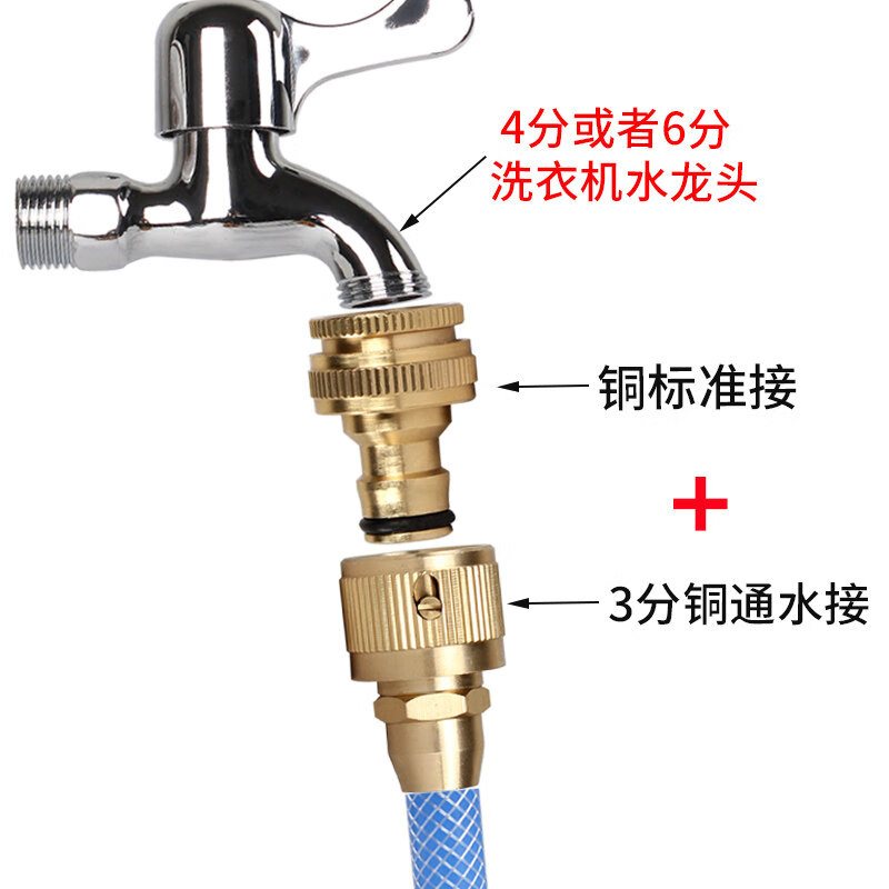 九牧洗衣机四分软水管快速通水接头快接水龙头家用水管接头对接器神器