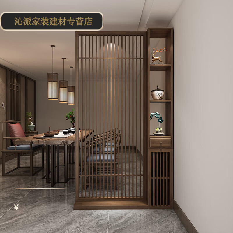 出写新中式入户玄关柜镂空置物架屏风隔断客厅餐厅遮挡小户型家用 100