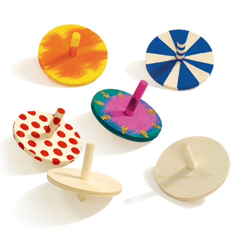陀螺木质儿童diy彩绘自制木质白坯陀螺小玩具 幼儿园创意手工绘画涂鸦