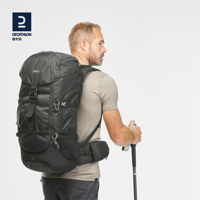 背包双肩包登山包男爬山露营徒步背包女大容量旅行odab 曜石黑_50l 50